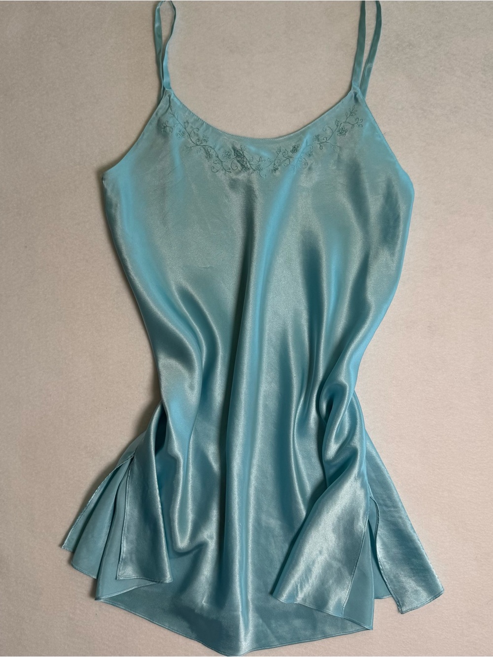 Vintage Oscar de la Renta Pink Label Satin Chemise Slip Dress. Size S/M